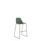 Polypropylene Shell High Stool With Upholstered Seat Pad and Black Skid Steel Frame